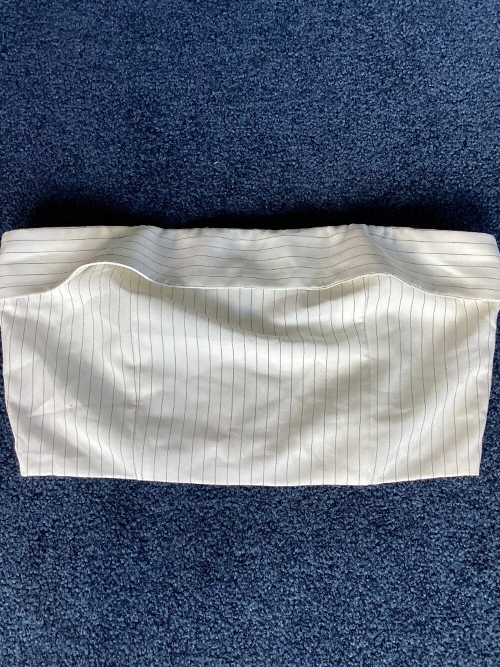Calypso White Pinstripe Bustier With Zippered Closure - Small